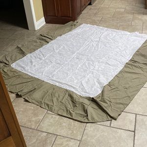 King size bed skirt, tanish brown